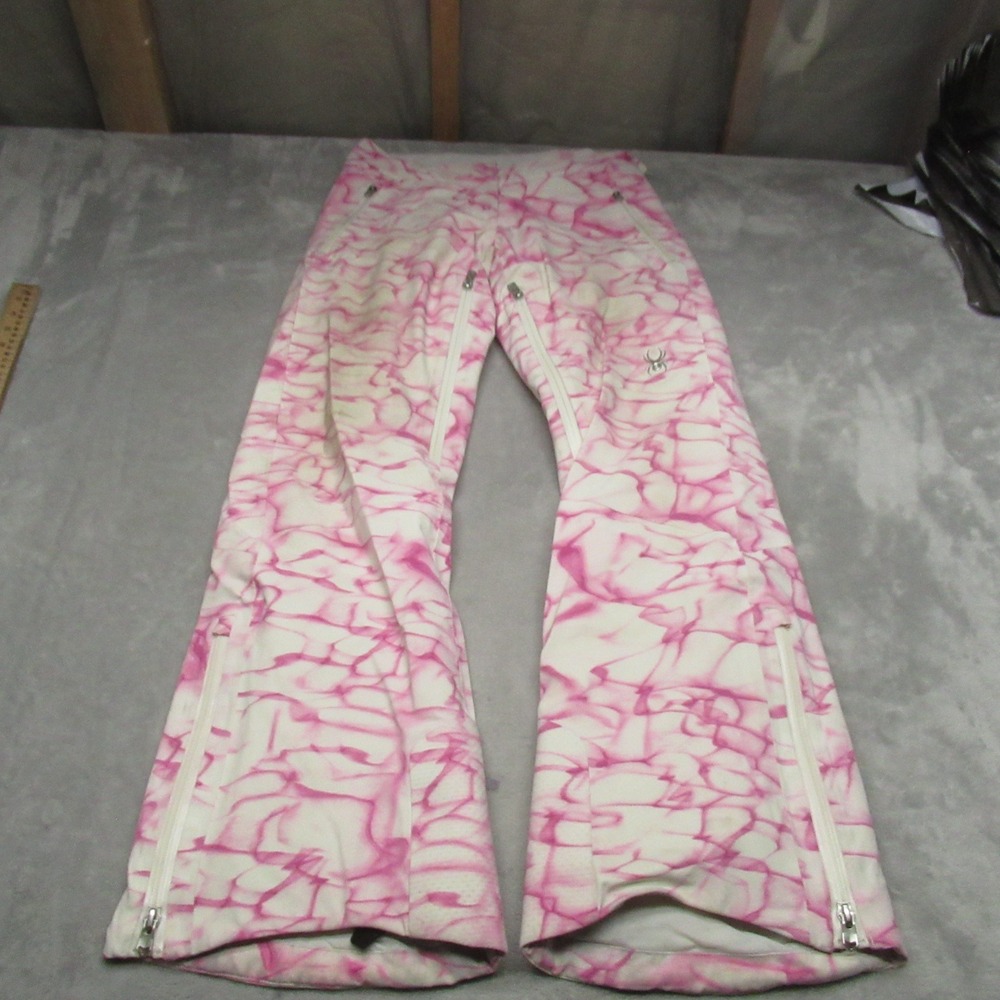 Spyder Snow Pants Ladies 6 Pink Insulated Primaloft Ski Traveler Flare Leg 30x29
